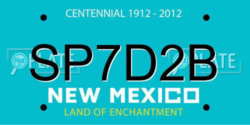 SP7D2B New Mexico License Plate
