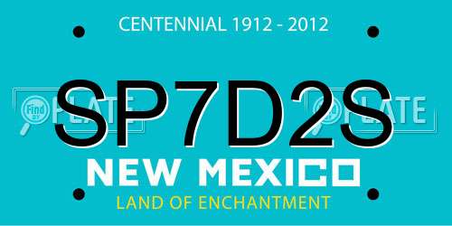 SP7D2S New Mexico License Plate