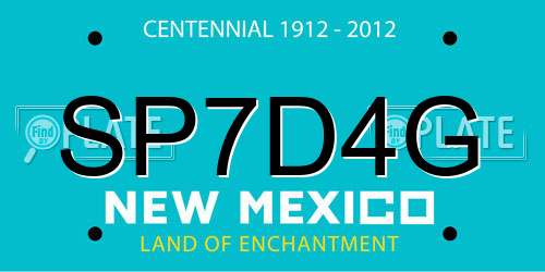 SP7D4G New Mexico License Plate