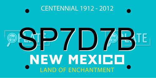 SP7D7B New Mexico License Plate
