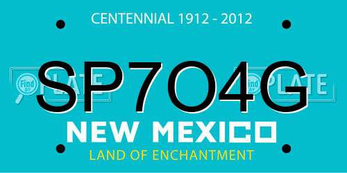SP7O4G New Mexico License Plate