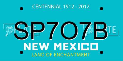 SP7O7B New Mexico License Plate