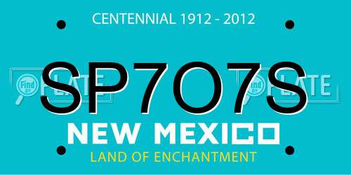 SP7O7S New Mexico License Plate