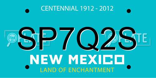 SP7Q2S New Mexico License Plate