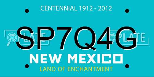 SP7Q4G New Mexico License Plate