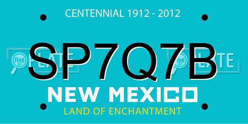 SP7Q7B New Mexico License Plate