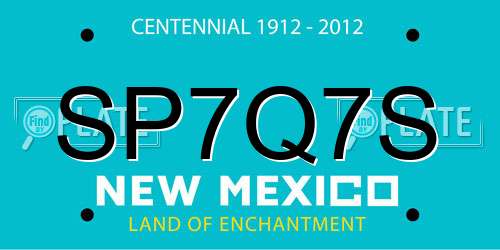 SP7Q7S New Mexico License Plate