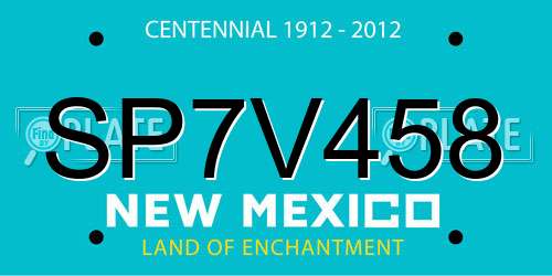 SP7V458 New Mexico License Plate