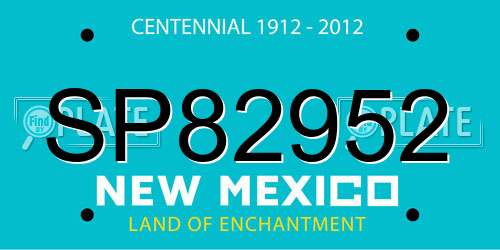 SP82952 New Mexico License Plate