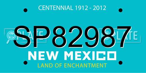 SP82987 New Mexico License Plate