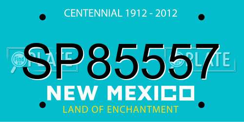 SP85557 New Mexico License Plate