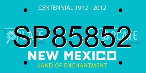 SP85852 New Mexico License Plate