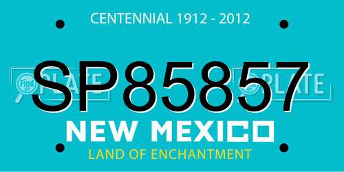SP85857 New Mexico License Plate