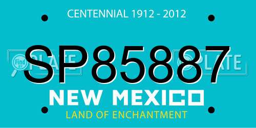 SP85887 New Mexico License Plate