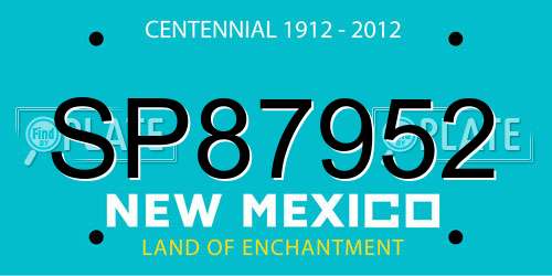 SP87952 New Mexico License Plate