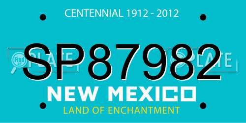 SP87982 New Mexico License Plate
