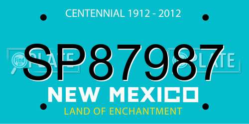 SP87987 New Mexico License Plate