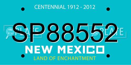 SP88552 New Mexico License Plate