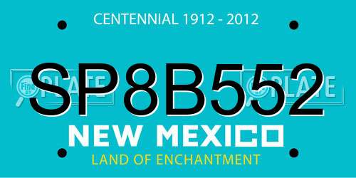 SP8B552 New Mexico License Plate