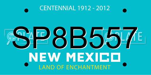 SP8B557 New Mexico License Plate