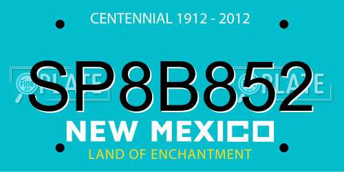 SP8B852 New Mexico License Plate