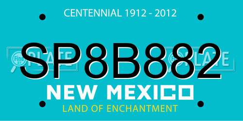 SP8B882 New Mexico License Plate