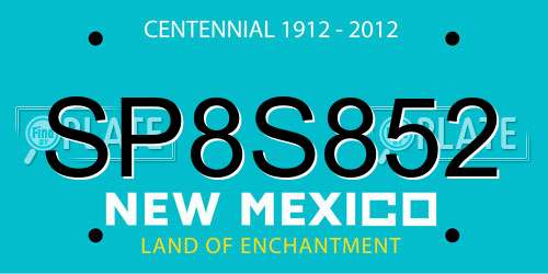 SP8S852 New Mexico License Plate