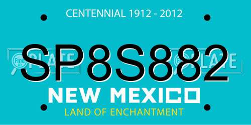 SP8S882 New Mexico License Plate