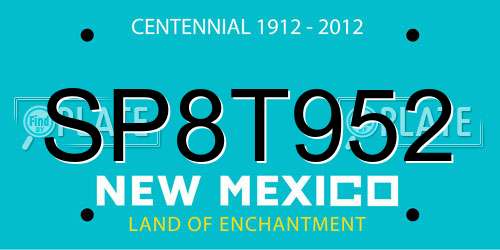 SP8T952 New Mexico License Plate
