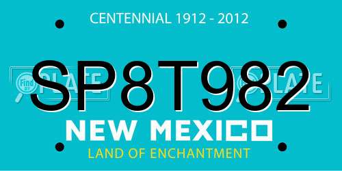 SP8T982 New Mexico License Plate