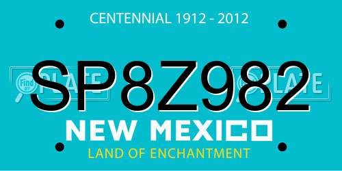 SP8Z982 New Mexico License Plate