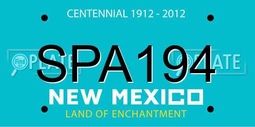 SPA194 New Mexico License Plate