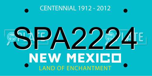 SPA2224 New Mexico License Plate