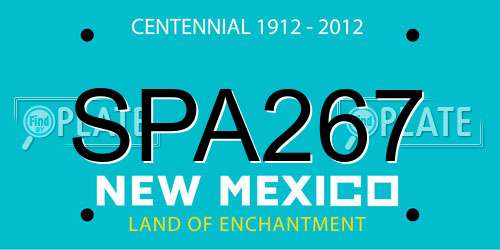 SPA267 New Mexico License Plate