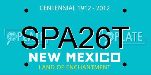 SPA26T New Mexico License Plate