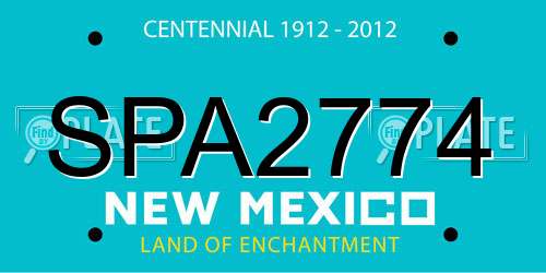 SPA2774 New Mexico License Plate