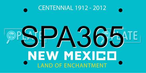 SPA365 New Mexico License Plate