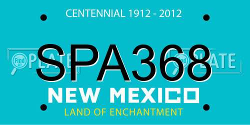 SPA368 New Mexico License Plate