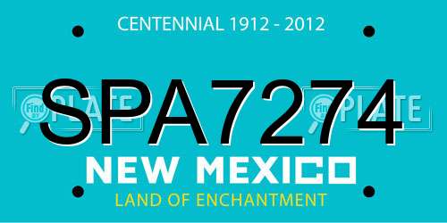 SPA7274 New Mexico License Plate
