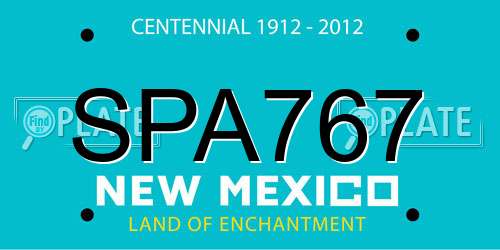 SPA767 New Mexico License Plate