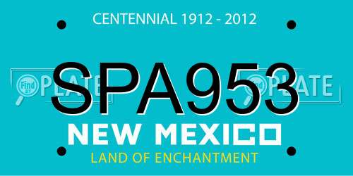 SPA953 New Mexico License Plate