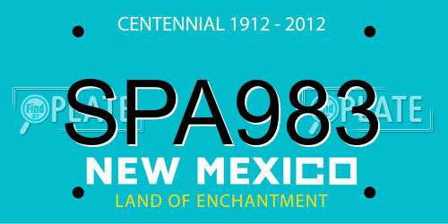 SPA983 New Mexico License Plate