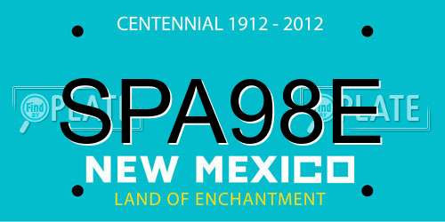 SPA98E New Mexico License Plate