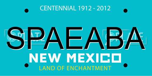 SPAEABA New Mexico License Plate