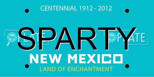 SPARTY New Mexico License Plate