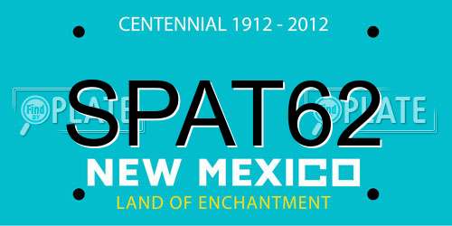 SPAT62 New Mexico License Plate