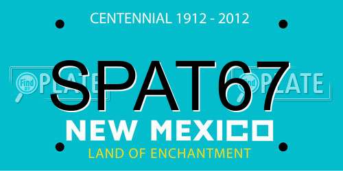 SPAT67 New Mexico License Plate