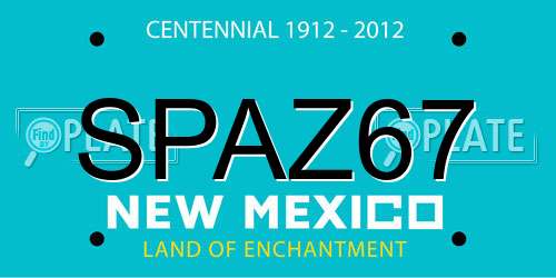 SPAZ67 New Mexico License Plate