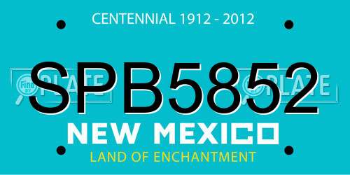 SPB5852 New Mexico License Plate