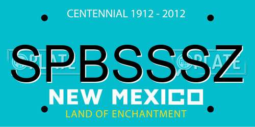 SPBSSSZ New Mexico License Plate